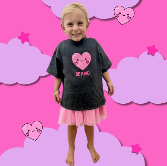 Be Kind • Pink Heart • Kids Tee